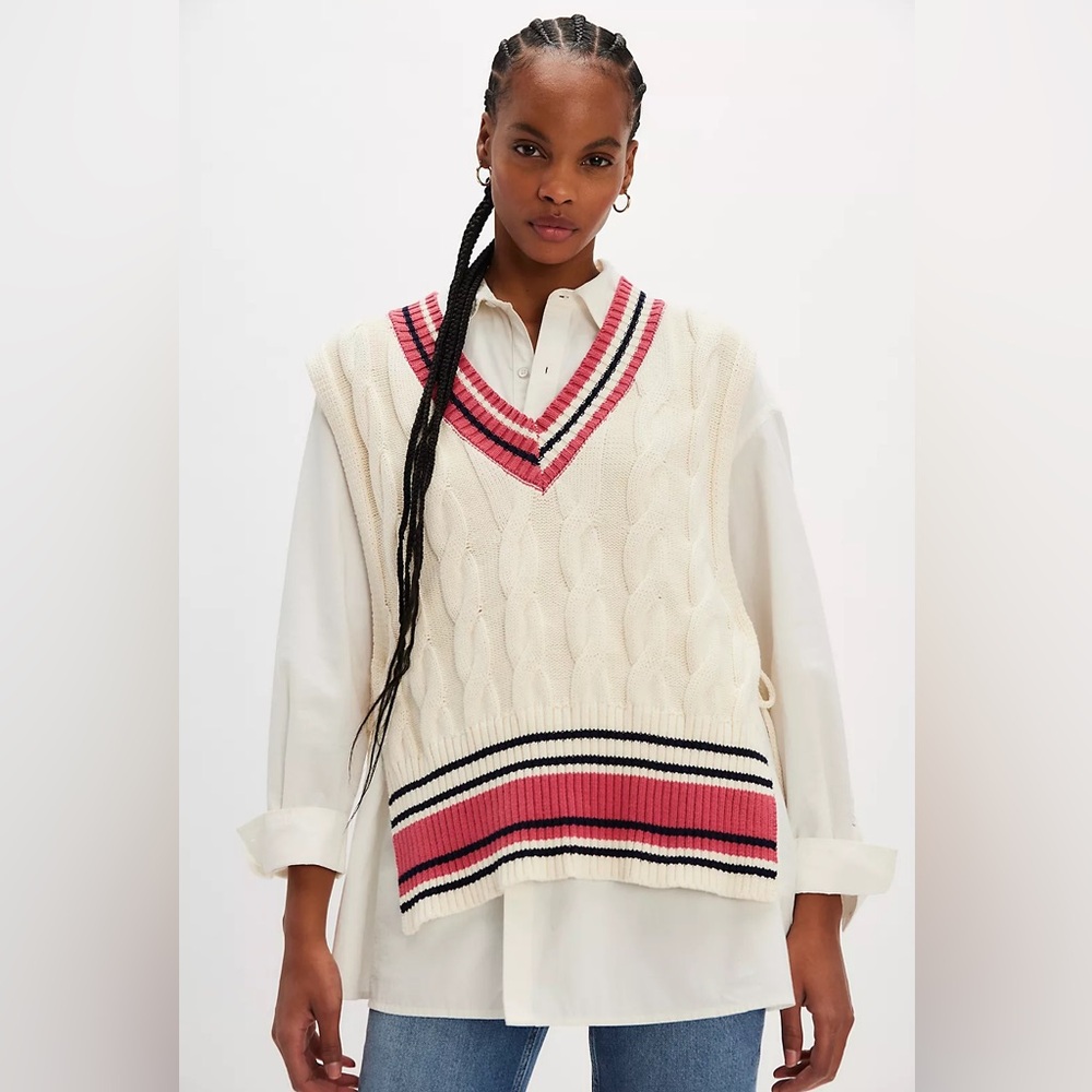 Free People Coastal Prep Poncho Vest